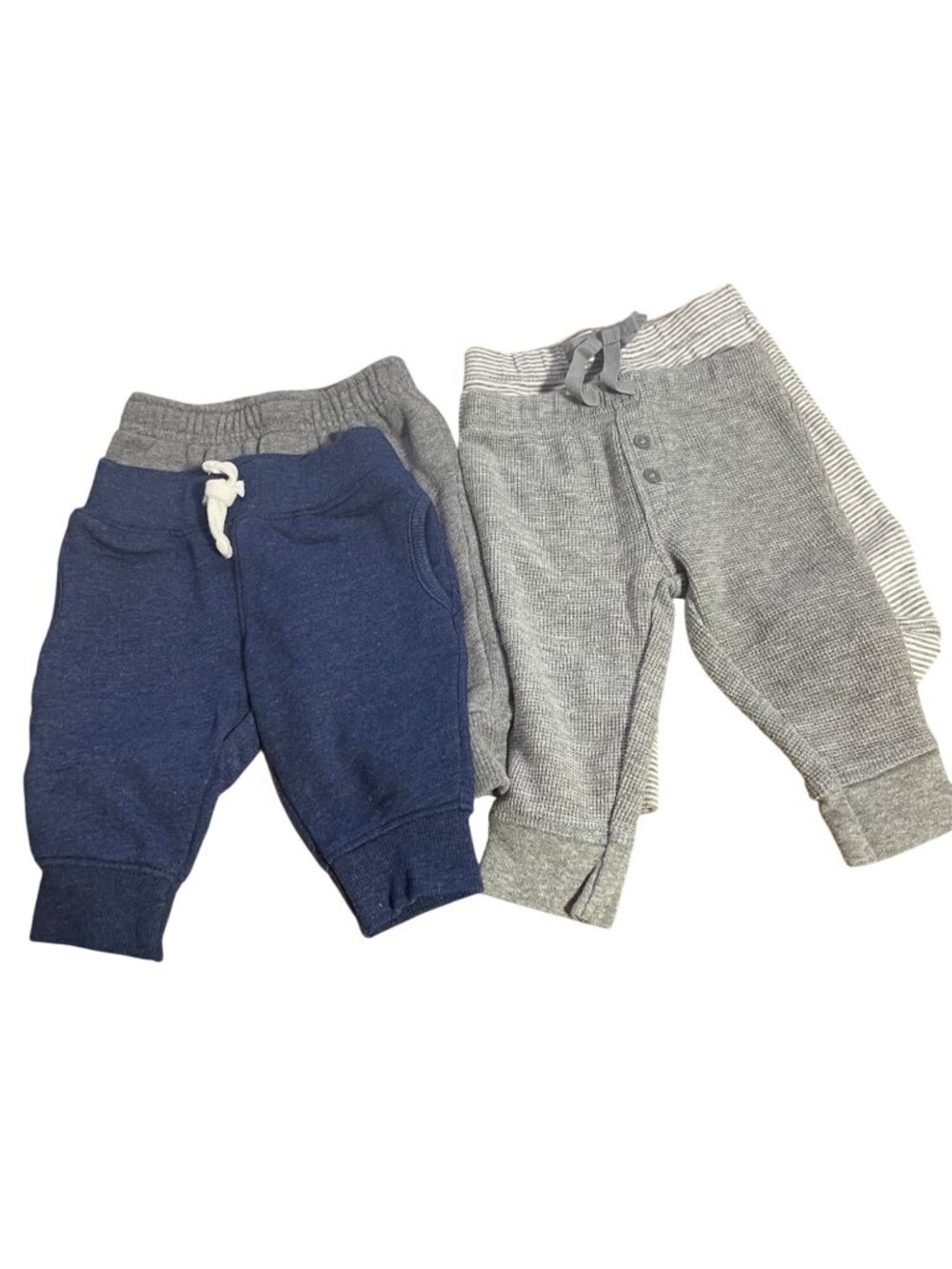 Carters Baby Pants Bundle 4-Pack 3M Cotton Blend Blue & Gray Joggers & Leggings